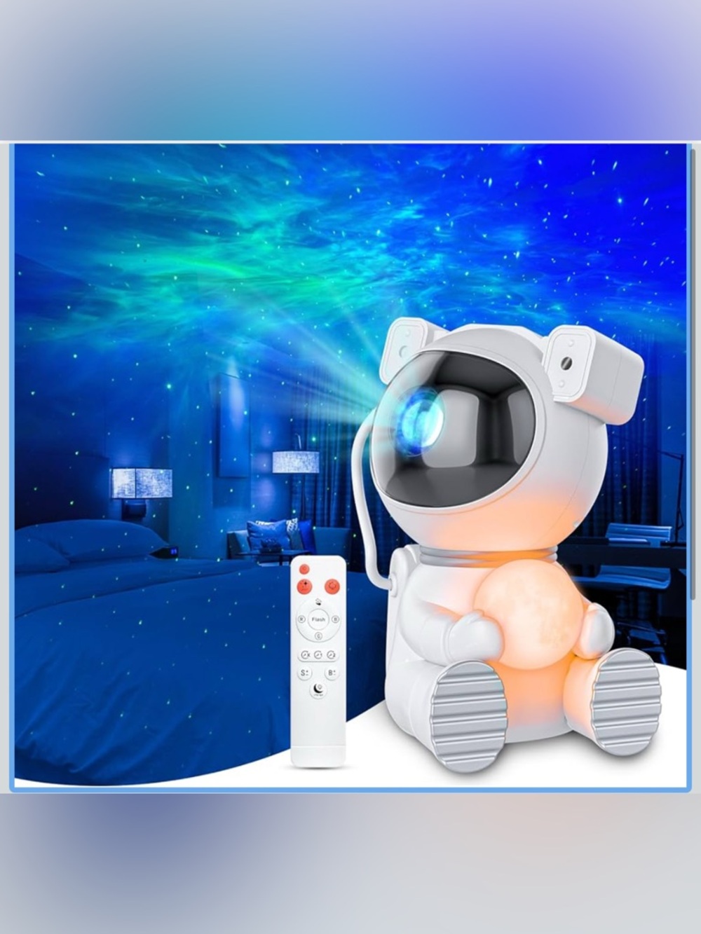 NEW Astronaut Star Galaxy Projector Lantern Night Light White remote & timer